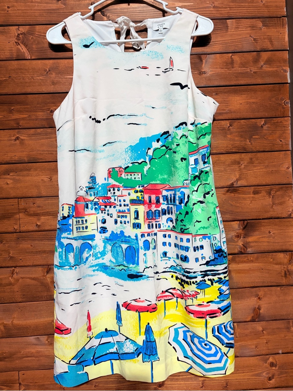 Crown & Ivy Women's White Scenic Print Shift Dress